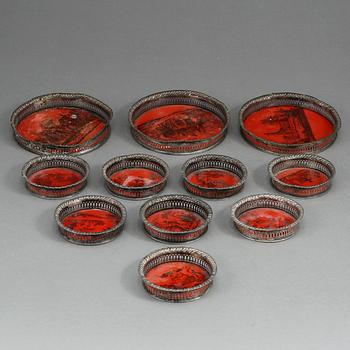 COASTERS, 11 st, England, 1800-tal.