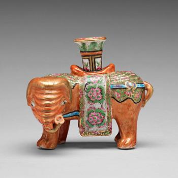 760. A Canton figure of an elephant, late Qing dynasty, circa 1900.