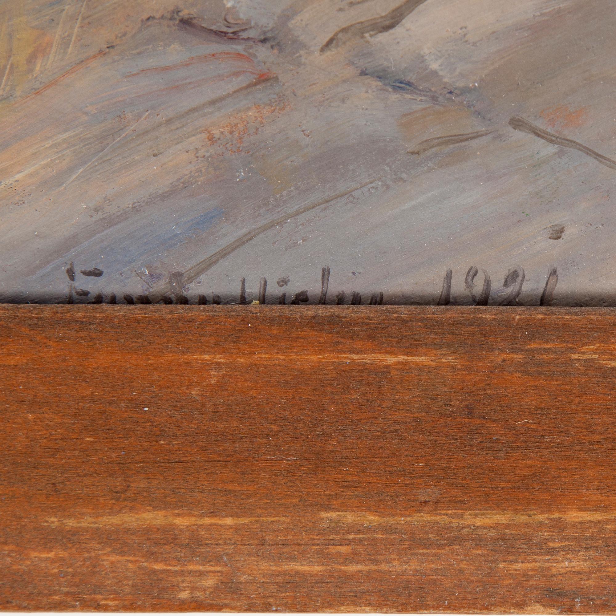FANNY HJELM, oil on board. Signed and dated 1921.