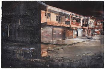 351. Lars Lerin, "Gata i Caxias, Brasilien".