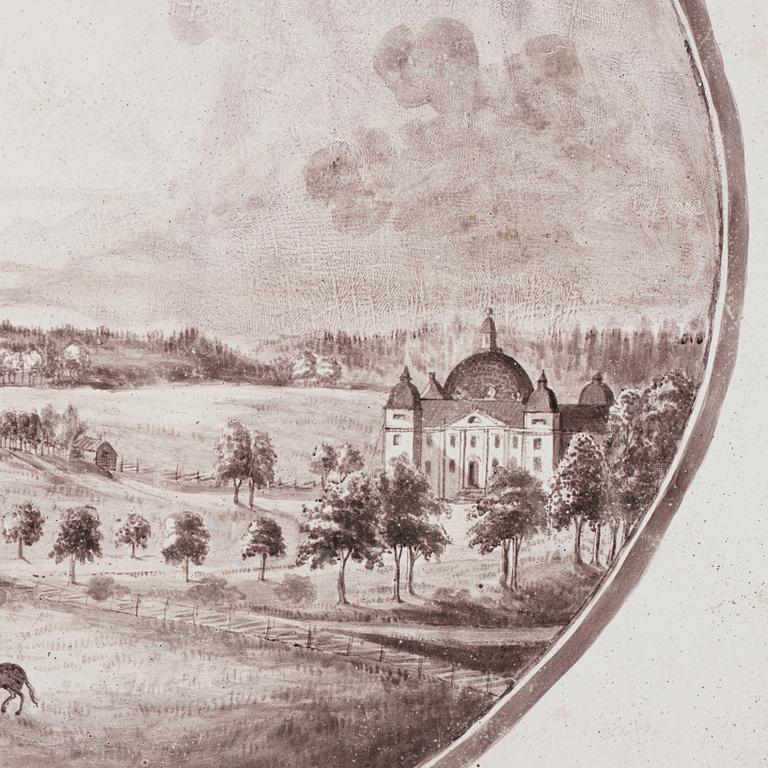 A Gustavian 18th century faience tea table.