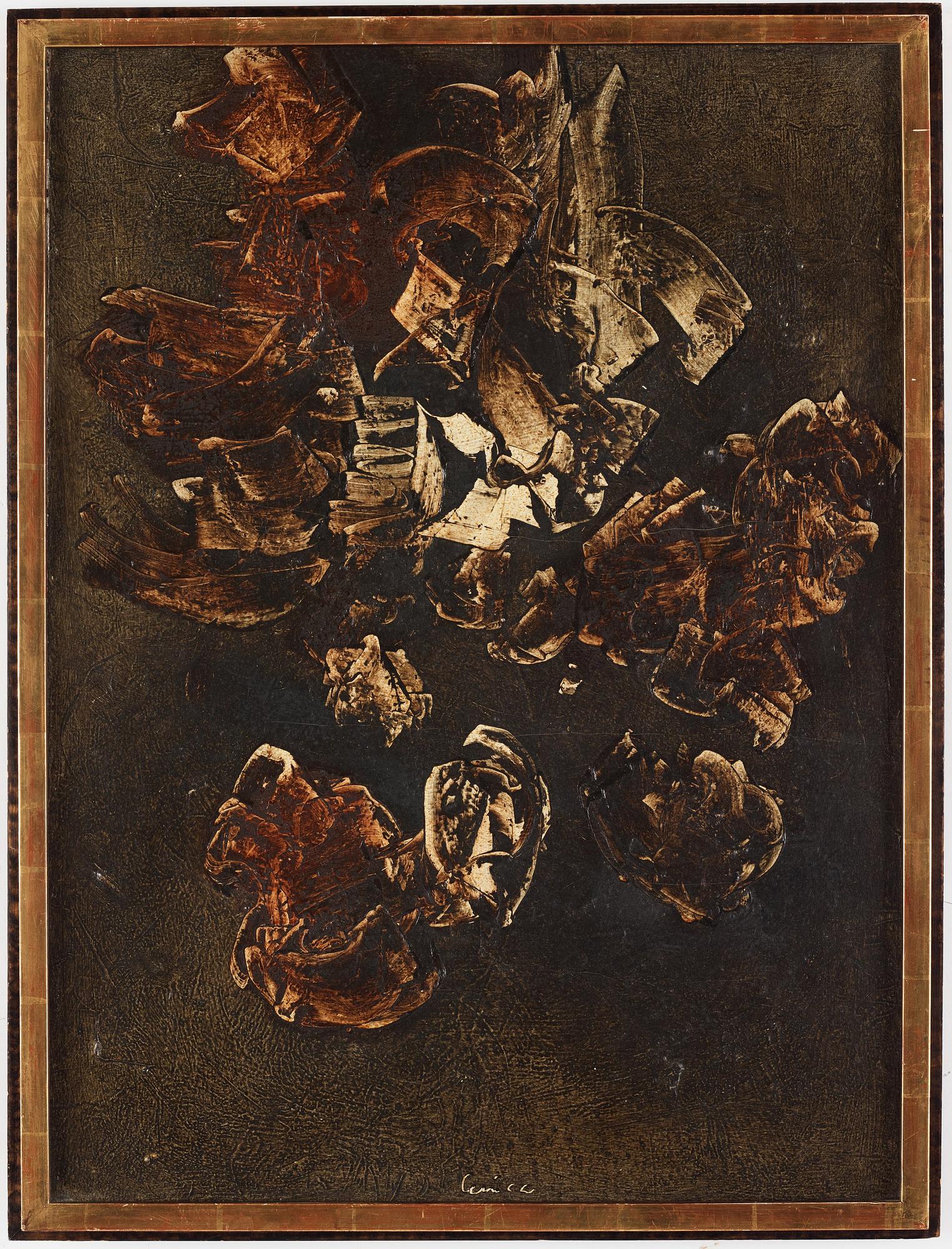 Alfred Lenica, oil on canvas, Signed Lenica, and on verso signed A Lenica and dated Warsawa 1961.