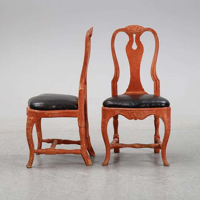 A pair of rococo chairs, mid 18th Century.