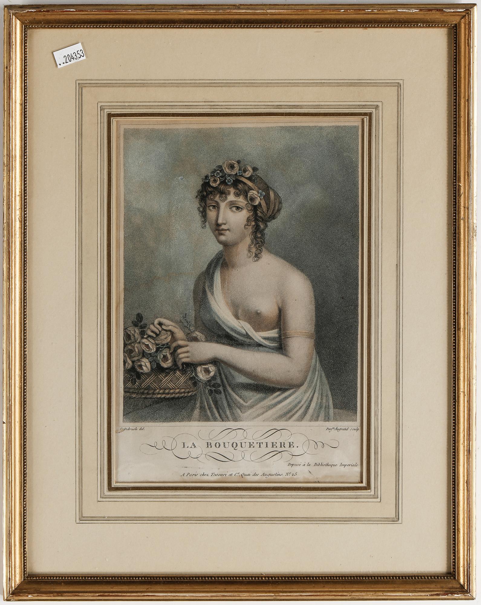 FÄRGGRAVYRER, 4 stycken,  Dubrusle & Augrand, 1800-tal.