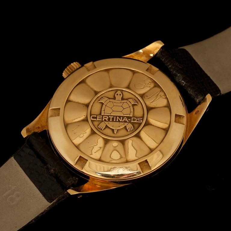 HERR ARMBANDSUR, Certina DS, guld 18K. Original etui. 1970-tal.