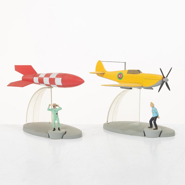 Tintin, collectible figures, 13 pieces, the airplane collection, 2013-2015, Hergé Moulinsart 2013-2015.