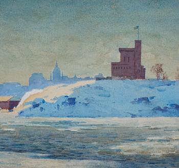 Hjalmar Falk, "Kastellholmen i vintersol".