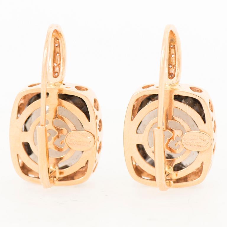 A PAIR OF ZOCCAI EARRINGS, smoky quartz, diamonds, 18K gold. Italy.