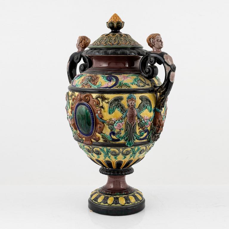 A maiolica lided vase, Rörstrand.