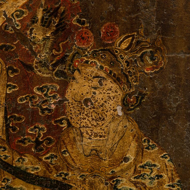 Tuntematon taiteilija, öljy levylle kiinnitetylle nahalle, Qing-dynastia (1644-1912).