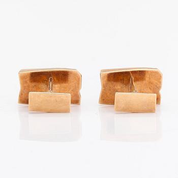 Björn Weckström, A pair of 14K gold cufflinks, Lapponia 1971.