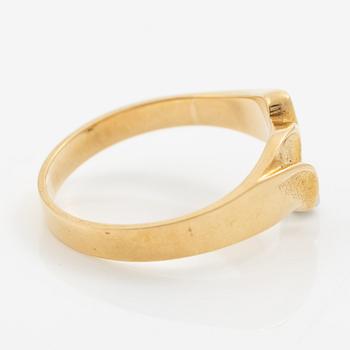 Lapponia, ring 18K gold set with a round brilliant-cut diamond, Finland 1981.