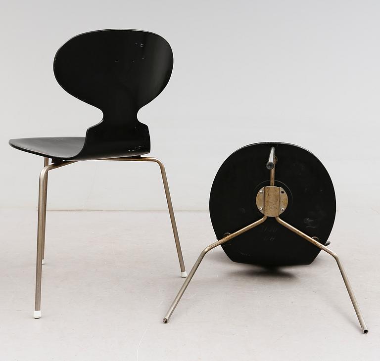 STOLAR, 4 st, "Myran", Arne Jacobsen, Fritz Hansen, 1900-talets mitt.