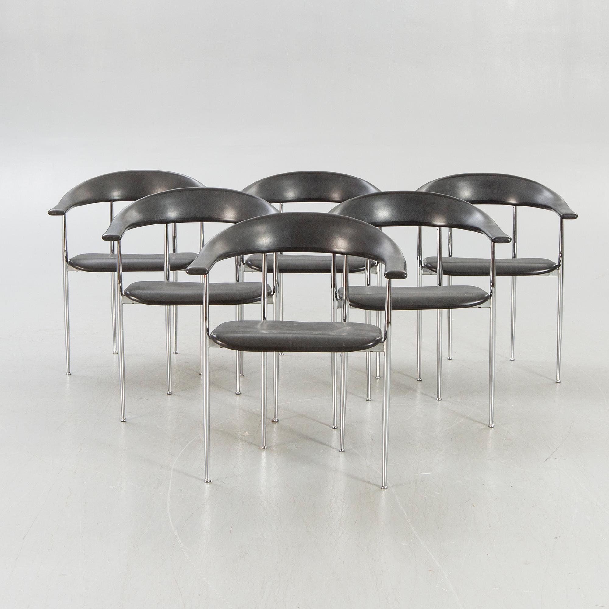 Giancarlo Vegni & Gianfranco Gualtierotti, armchairs 6 pcs for Fasem 20th century later.