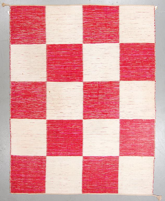 MARGIT THORÉN, MATTO, "Schackrutan", a double woven rag rug, ca 255 x 140 cm, Svenskt Tenn.