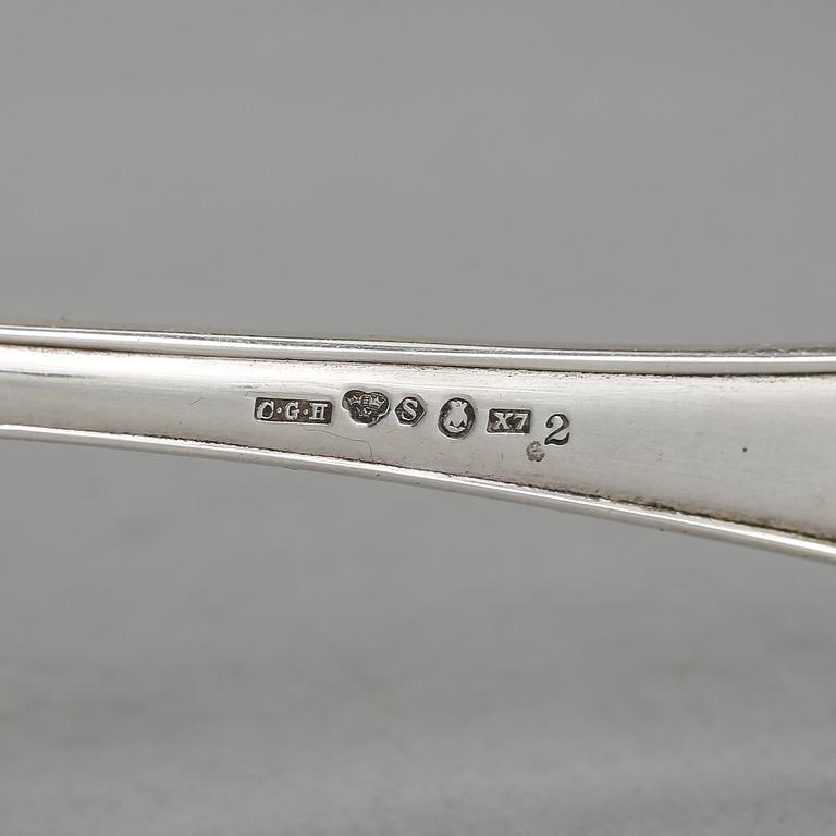 SERVERINGSBESTICK, 3 delar, silver, "Svenskspets", bla CG Hallberg och GAB, Stockholm 1912- 24. Vikt ca 179 gram.