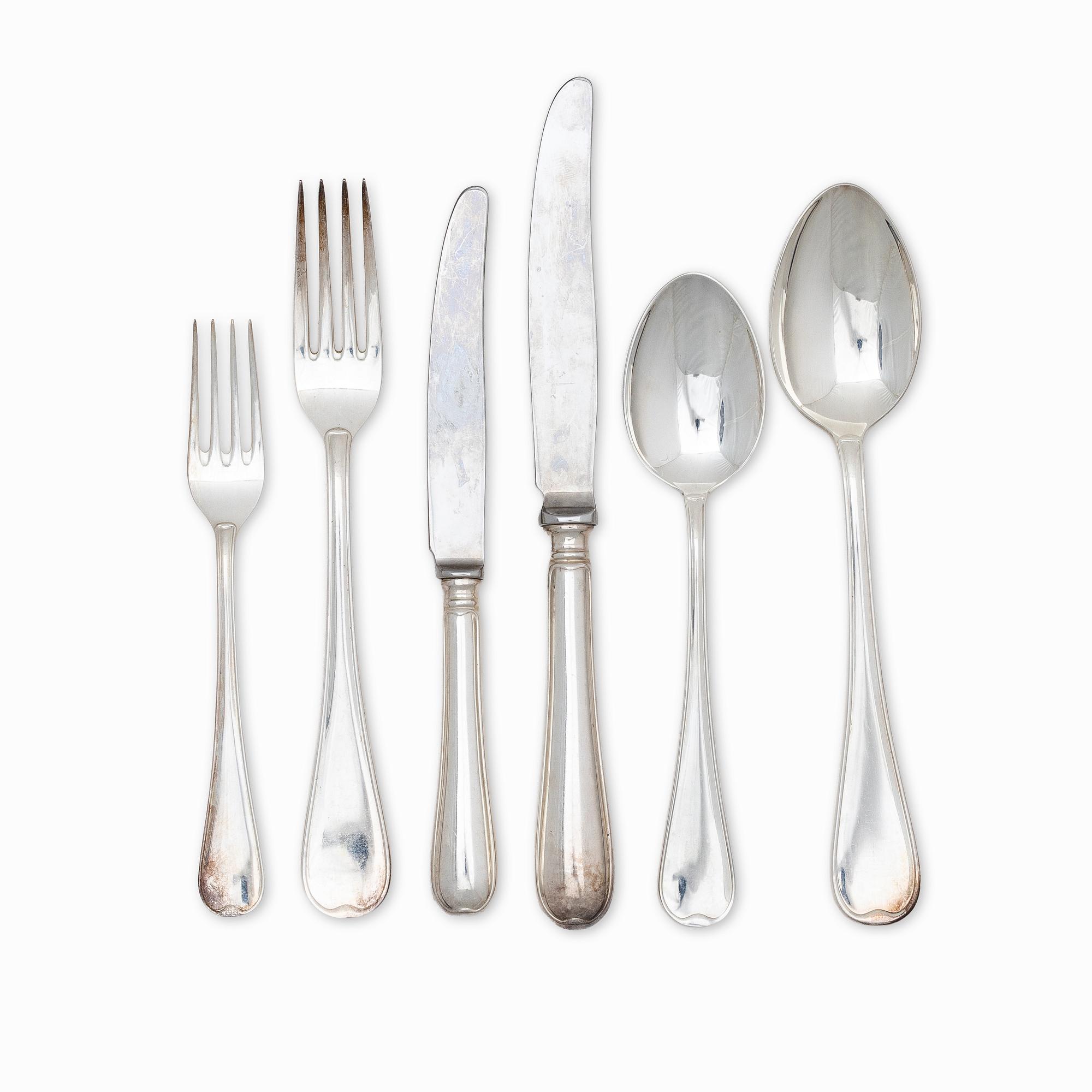 A Swedish silver cutlery set with case, model "Svensk", Lidköpings Matsilver Ab, Lidköping 1997 (60 pieces).