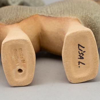 LISA LARSON, a pair of 'Älg' stoneware figurines from Gustavsberg.