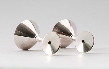 COCKTAILGLAS, 12 st, silver, Ceson, Göteborg 1970-tal. Vikt ca 654 g.