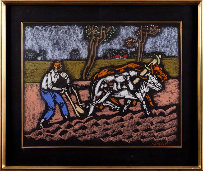 VYTAUTAS KASIULIS, pastell, signerad .