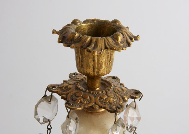 LJUSSTAKAR, ett par, oscarianska omkring 1900.