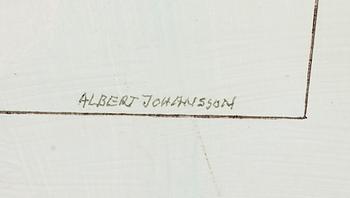 ALBERT JOHANSSON, olja på pannå, signerad.