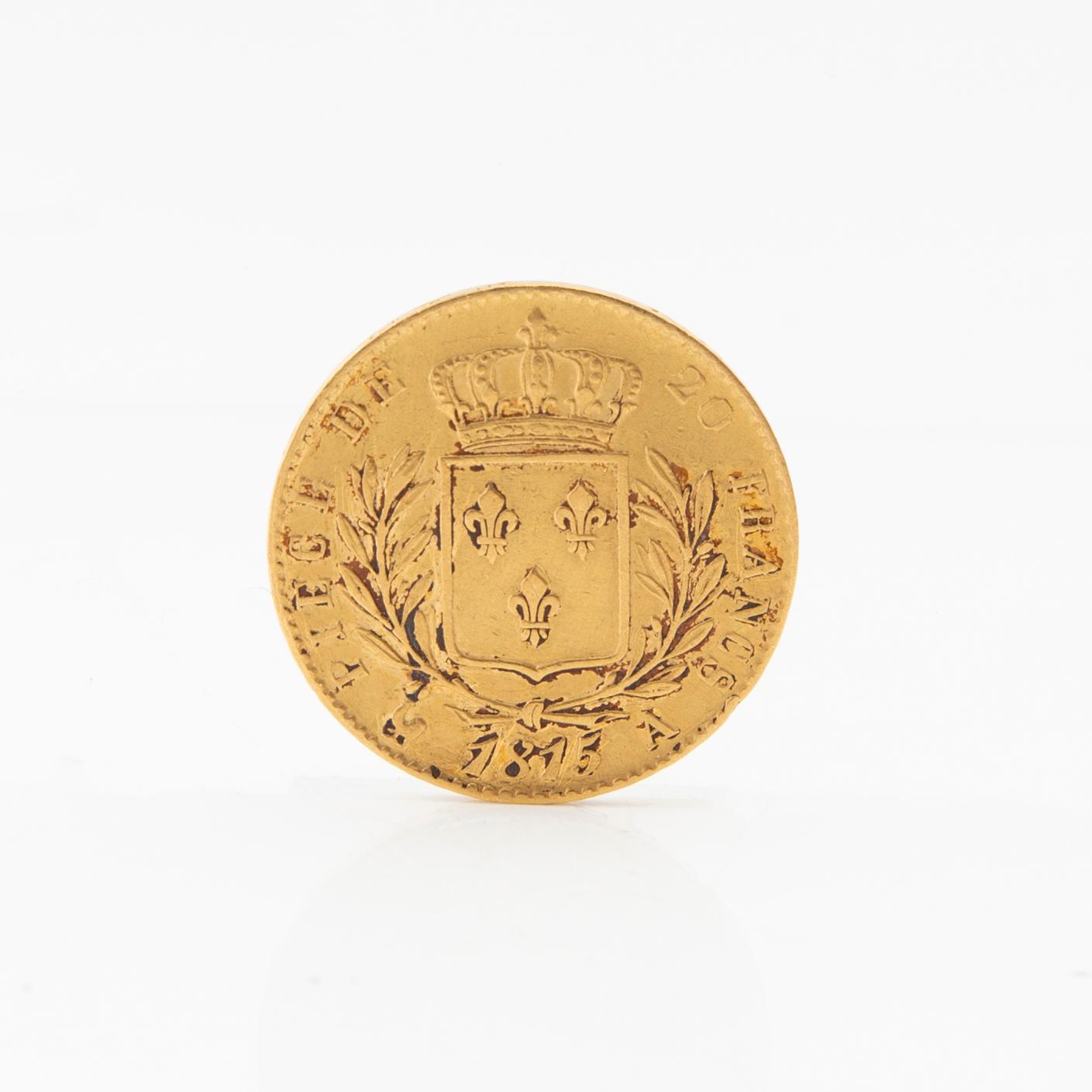 Guldmynt 20 Francs 1815 Frankrike Louis XVIII.