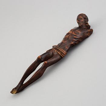 A wood crucifix, 17th/18th century.
