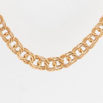 HALSBAND, 18K guld, doserad bismarcklänk.