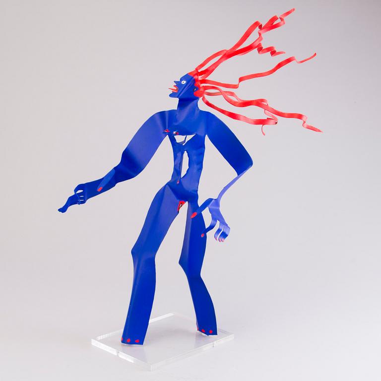 TIMO SOLIN, sculpture, painted metal, signed.