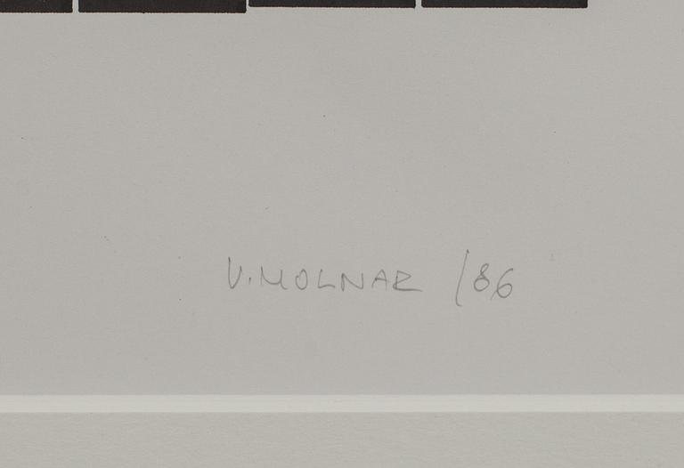 VERA MOLNAR, tuschteckning, signerad och daterad 86.