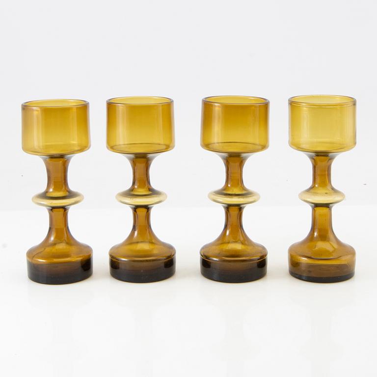 Kaj Franck, wine glasses 4 pcs "Hyrrä", KF245, Nuutajärvi Notsjö, Finland 1964-65.