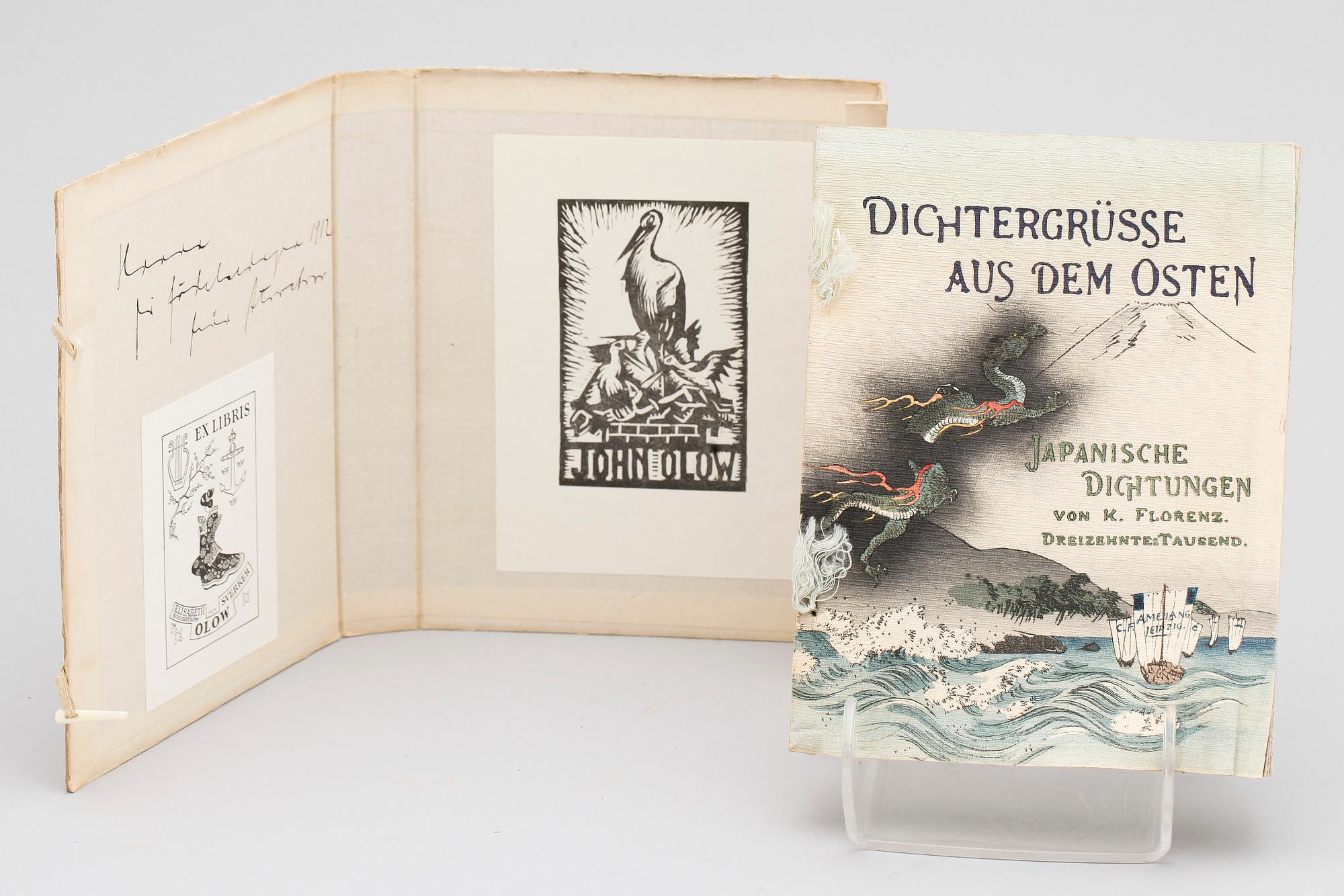 BOK, "Dichtergrüsse auf dem Osten, Japanische Dichtungen" av Karl Florenz, Leipzig 1912.