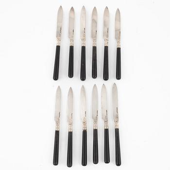 Twelve Swedish Silver Fruit Knives, mark of Anders Nilsson, Lund 1904-05.