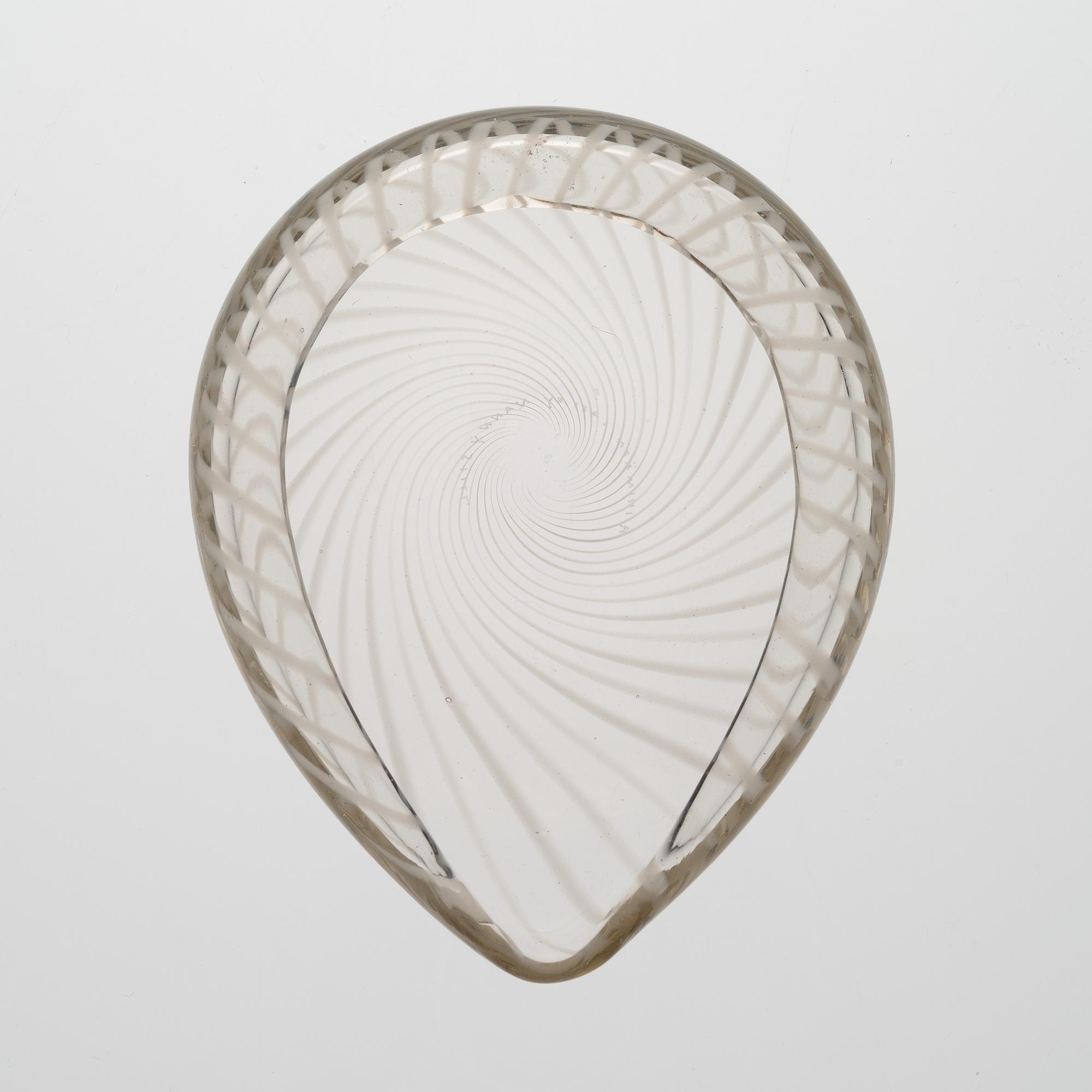 NANNY STILL, skål,  filigranglas, "Tohveli" (Toffel), signerad Nanny Still, Riihimäen Lasi Oy.