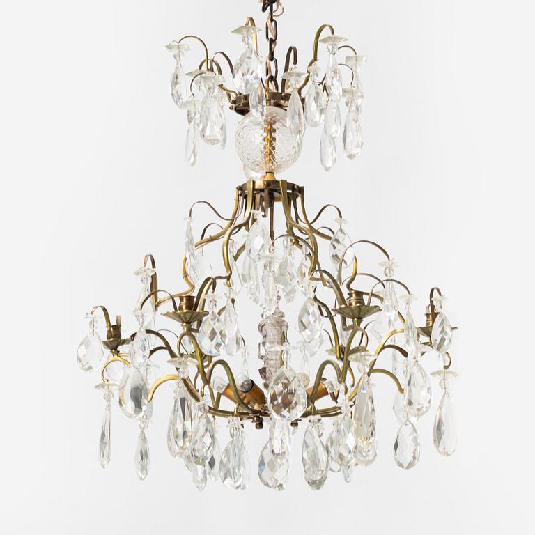 A rococo style chandelier, 20th Century.