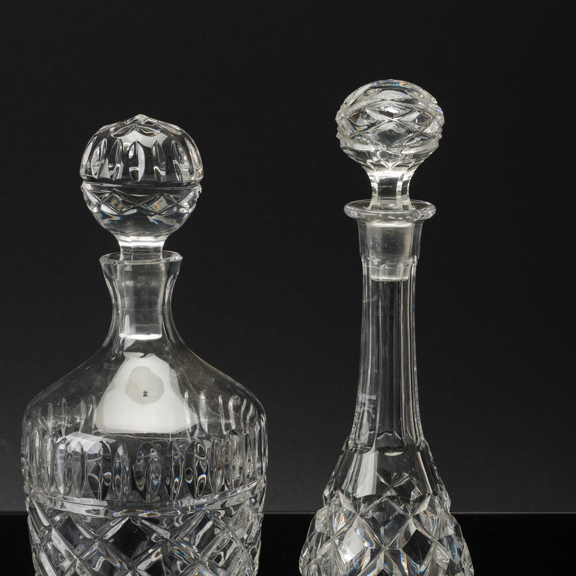 KARAFFER, 4 st, glas, 1900-tal,