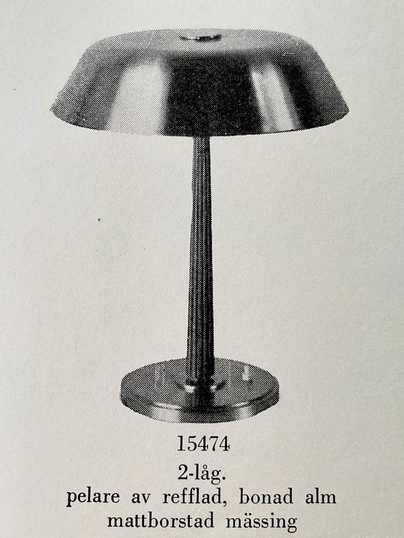 Harald Notini, a table lamp, model '15474', Arvid Böhlmarks lampfabrik, Sweden, 1940s.