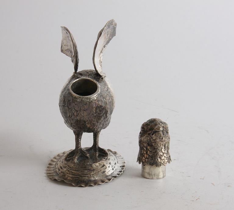 FIGUR/FLASKA, silver, Tyskland med svenska importstämplar.