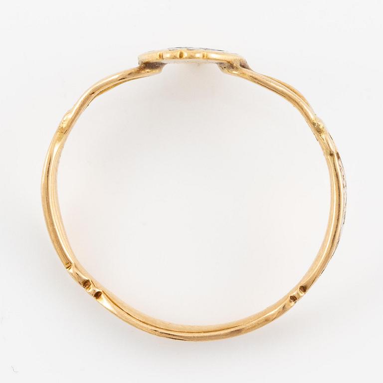 Revolution ring, King Gustav III, gold and enamel.