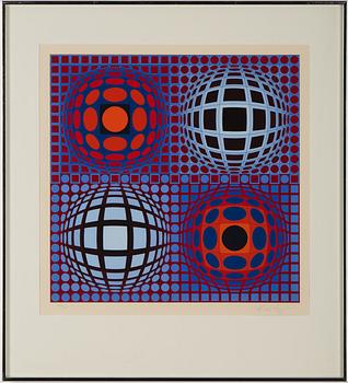 VICTOR VASARELY, färgserigrafi, signerad Vasarely och numrerad 103/150 med blyerts.