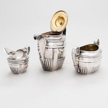 Kaffeservis, 3 delar, silver,  S:t Petersburg, Ryssland 1816. Kontrollmästarstämpel Alexandr Ilyich Jashinkov.