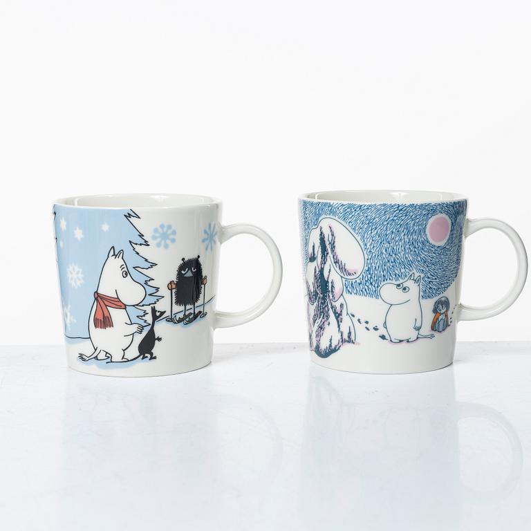 Arabia, 29 Moomin mugs, Finland.