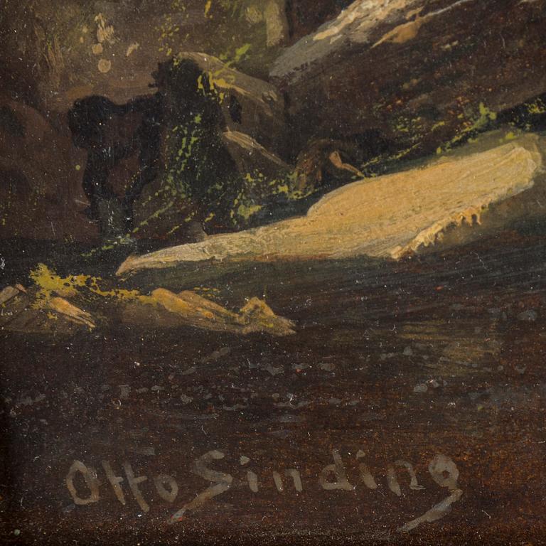 SINDING OTTO, oil on papper, signed.