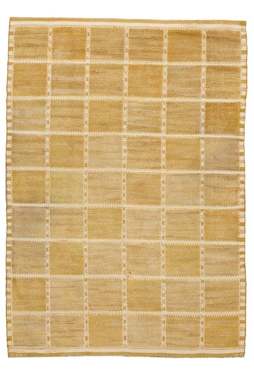 Barbro Nilsson, MATTA, "Gyllenrutan", reliefflossa, ca 251,5 x 175,5 cm, signerad AB MMF BN.