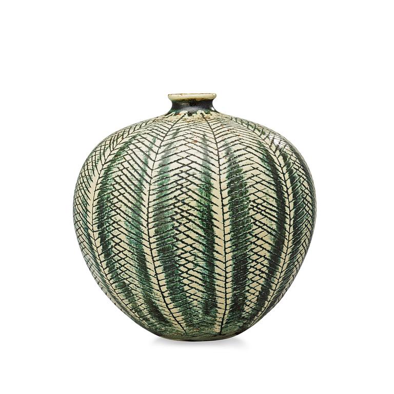 An Anders Bruno Liljefors stoneware vase, Gustavsberg Studio 1950's.