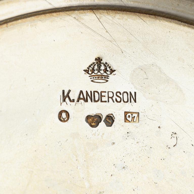 Kungapokal med lock, silver, Prins Carls Hederspris 1918, K. Anderson, Stockholm 1918.