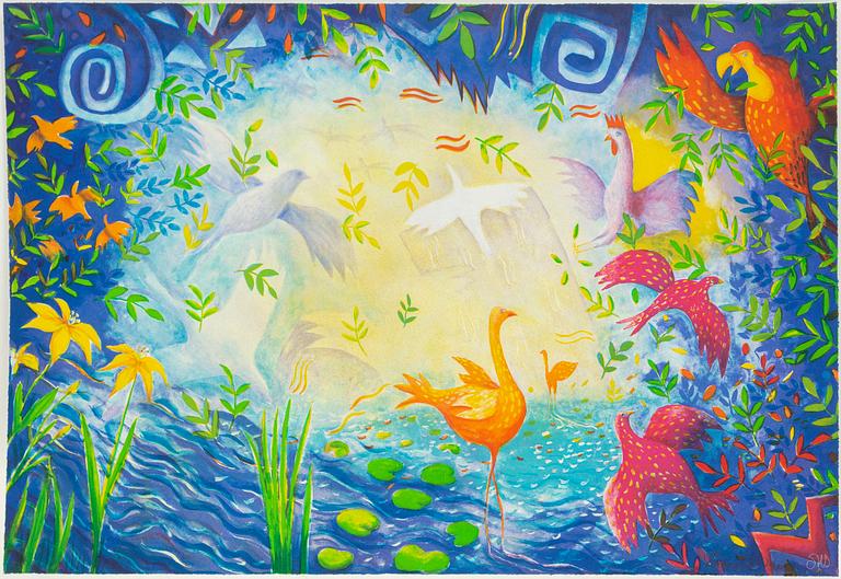 Stefan W Igelström, lithograph in colours, 3, signed HC.