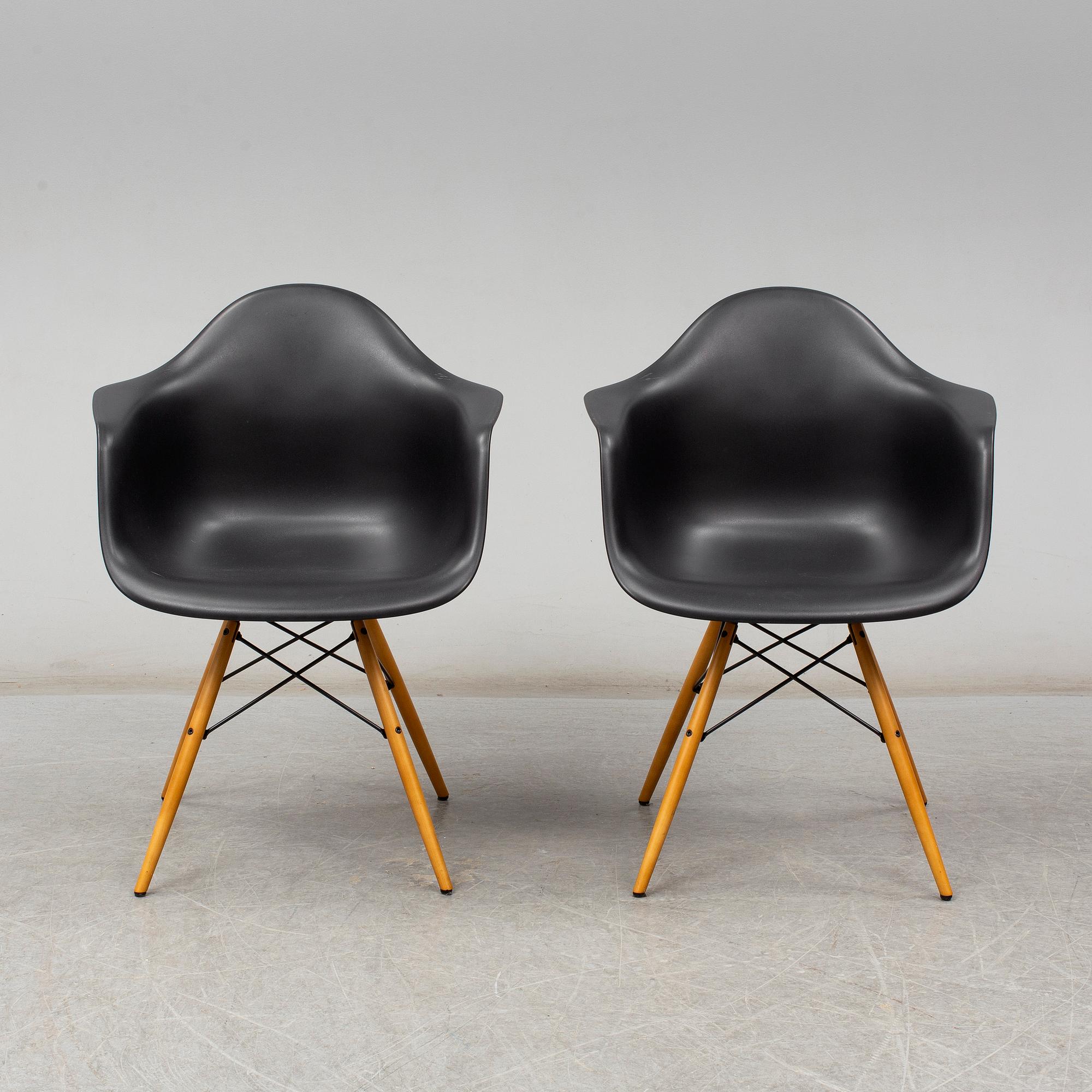 CHARLES & RAY EAMES, a pair of 'DAW' armchairs, Vitra, 2017.