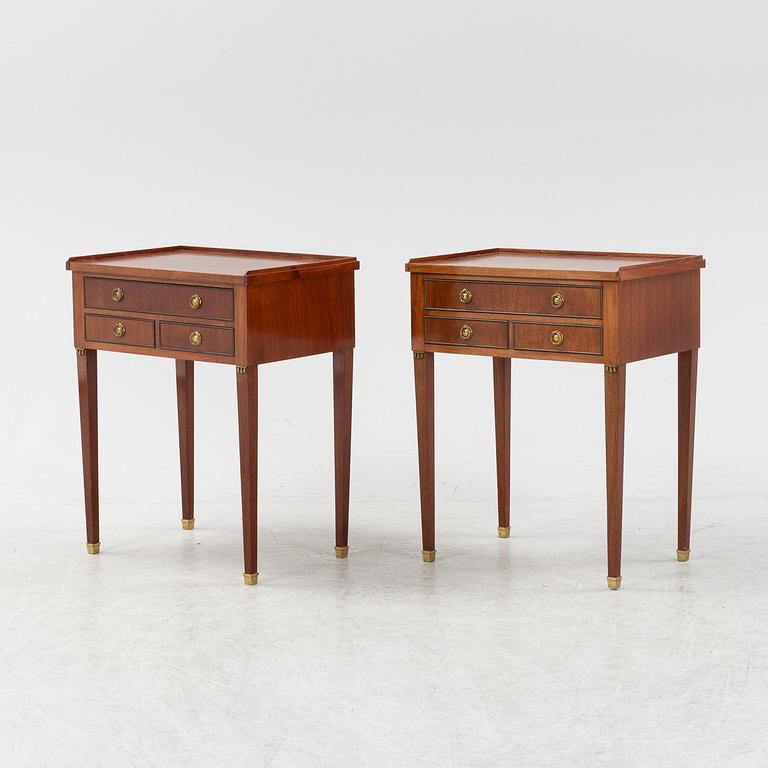 A pair of late Gustavian style mahogany  sidetables, mid 20th Century.